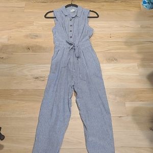Chambray striped jumpsuit